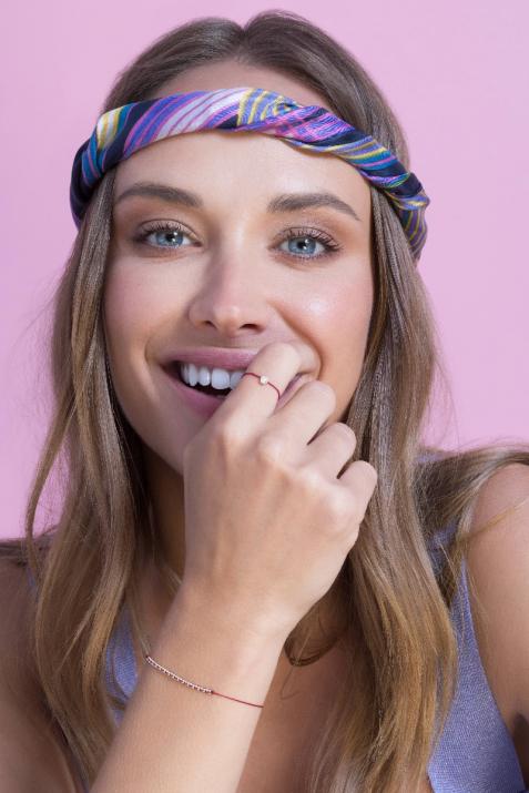 String bracelet with white gold mesh - Redline - 0++