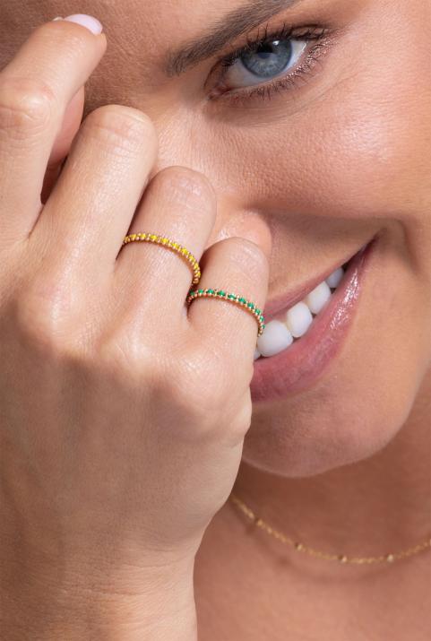 String ring with yellow gold mesh - Redline - 0++