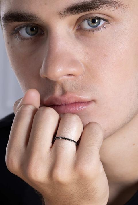 String ring with black gold mesh - Redline - 0++