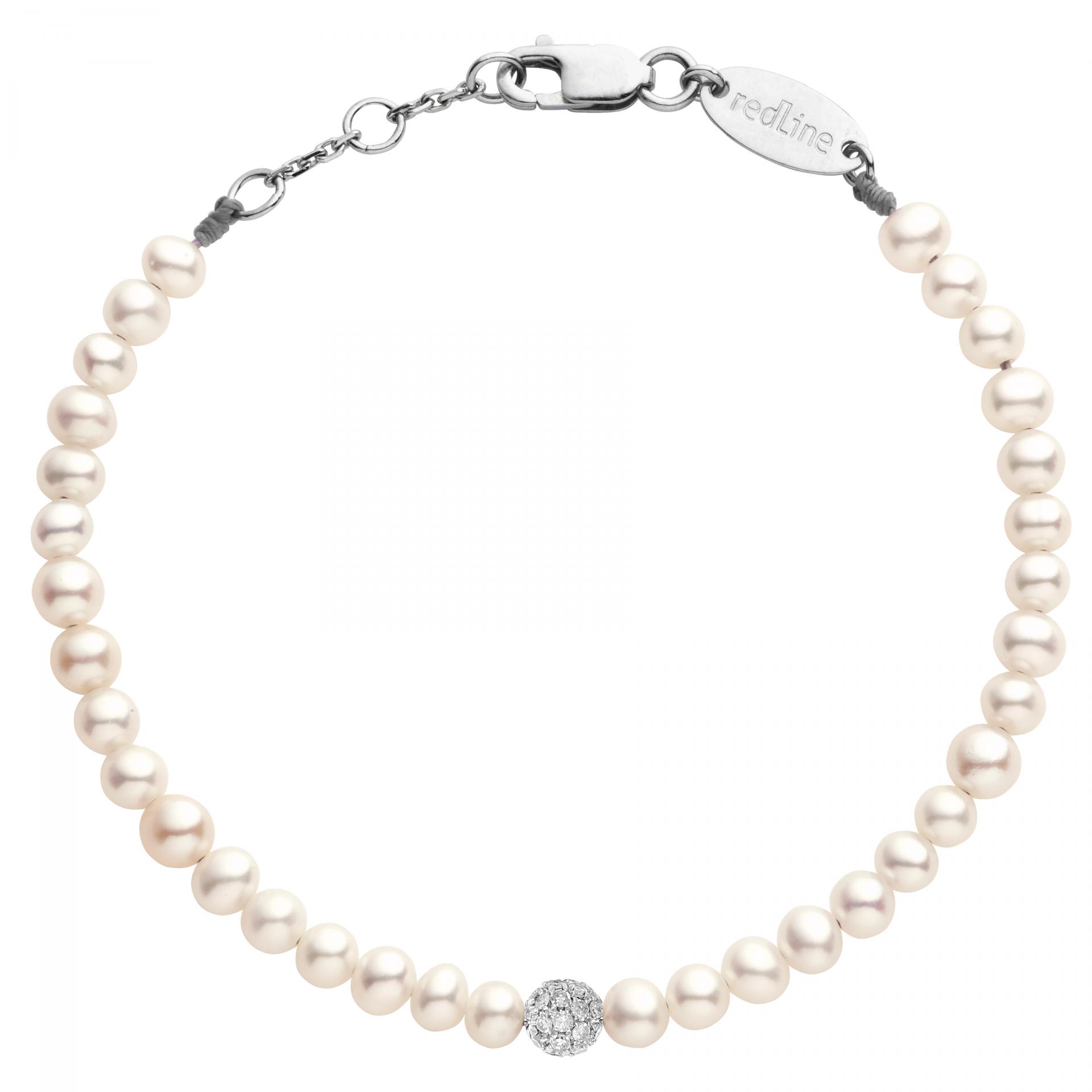 redline ダイヤモンド　ブレスレット　 Pompon Redline ジュエリー Diamond&Pearl (L) Pompon ブレスレットホワイト
