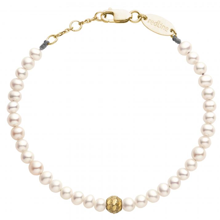 Pearl String Bracelet Diamond & Pearl Sweety (L) Yellow Gold RedLine Jewelry - Redline - 0++
