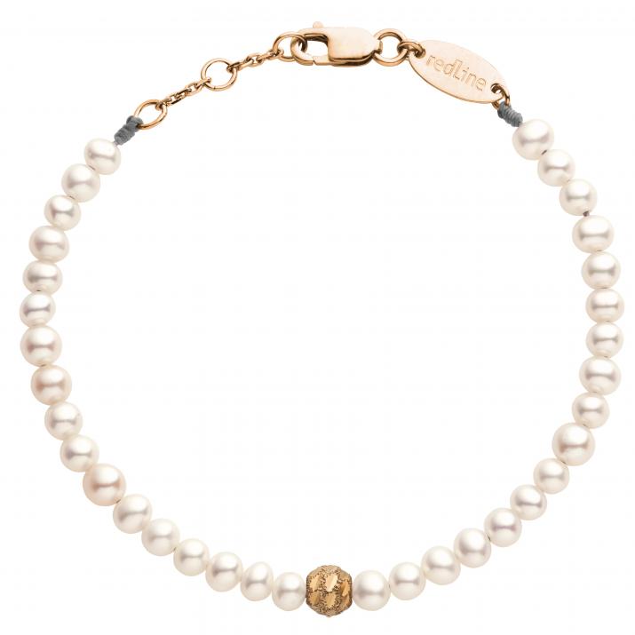 Pearl String Bracelet Diamond & Pearl Sweety (L) Rose Gold RedLine Jewelry - Redline - 0++