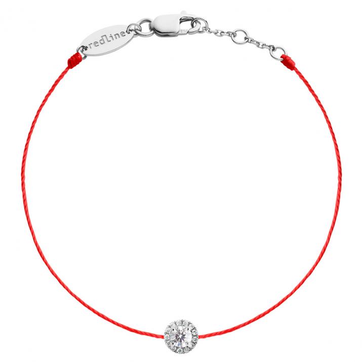 18Kホワイトゴールド スレッドブレスレット ヘイローダイヤ0.35ct - Redline