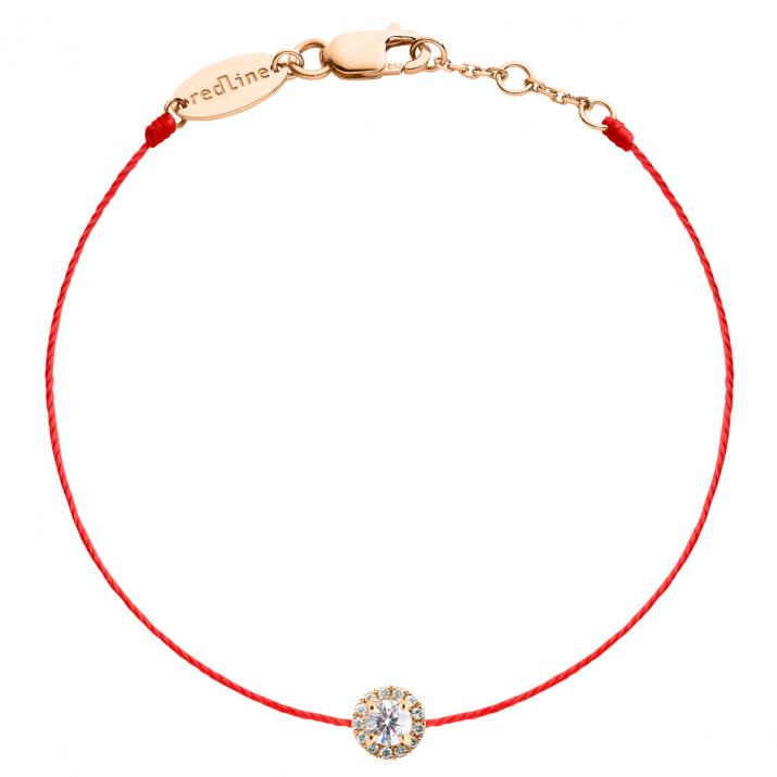 18Kローズゴールド スレッドブレスレット ヘイローダイヤ0.35ct - Redline