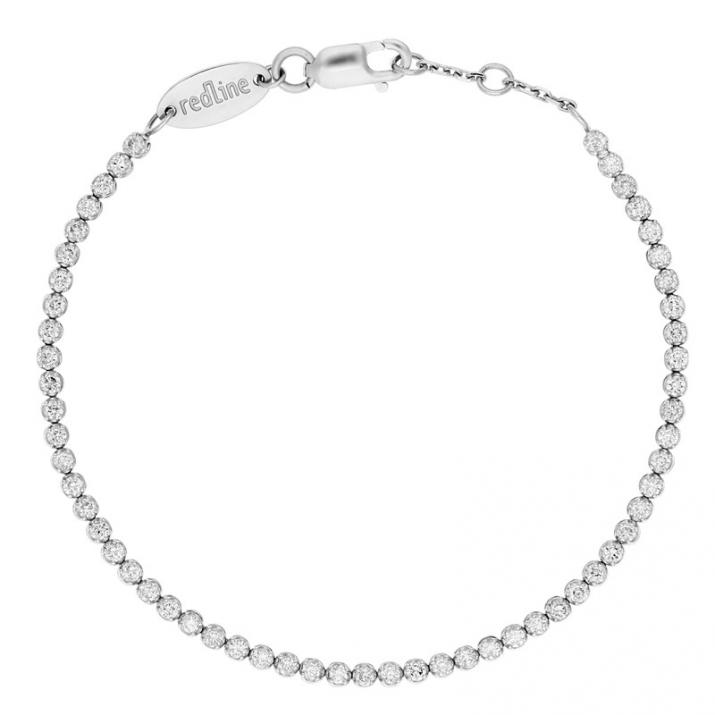 Diamond river bracelet with 1.05ct diamonds in white gold prong setting - Redline - 0++