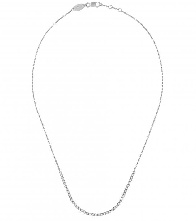 Chain necklace with 0.84ct diamonds in white gold prong setting - Redline - 0++