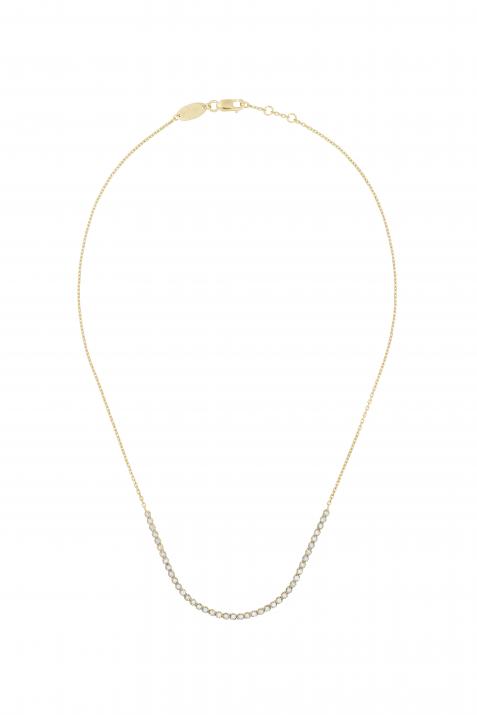 Chain necklace with 0.84ct diamonds in yellow gold prong setting - Redline - 0++