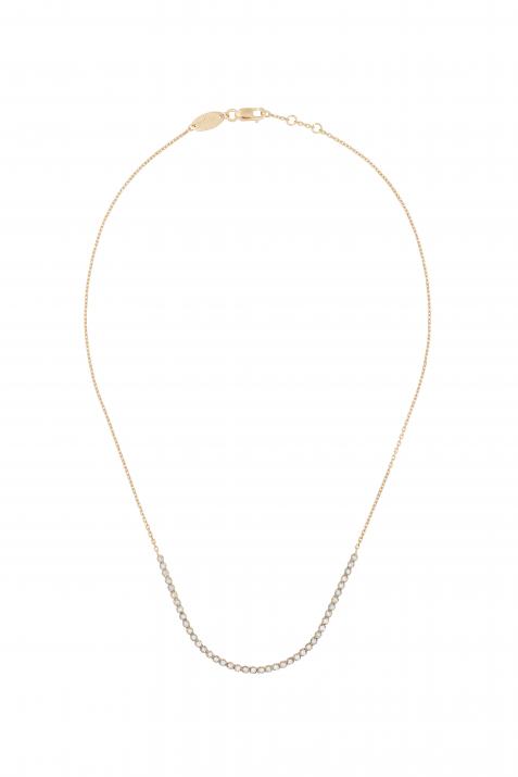 Chain necklace with 0.84ct diamonds in rose gold prong setting - Redline - 0++