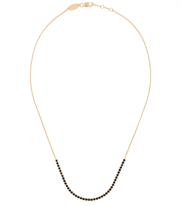 Chain necklace with 0.8ct black diamonds in rose gold prong setting - Redline