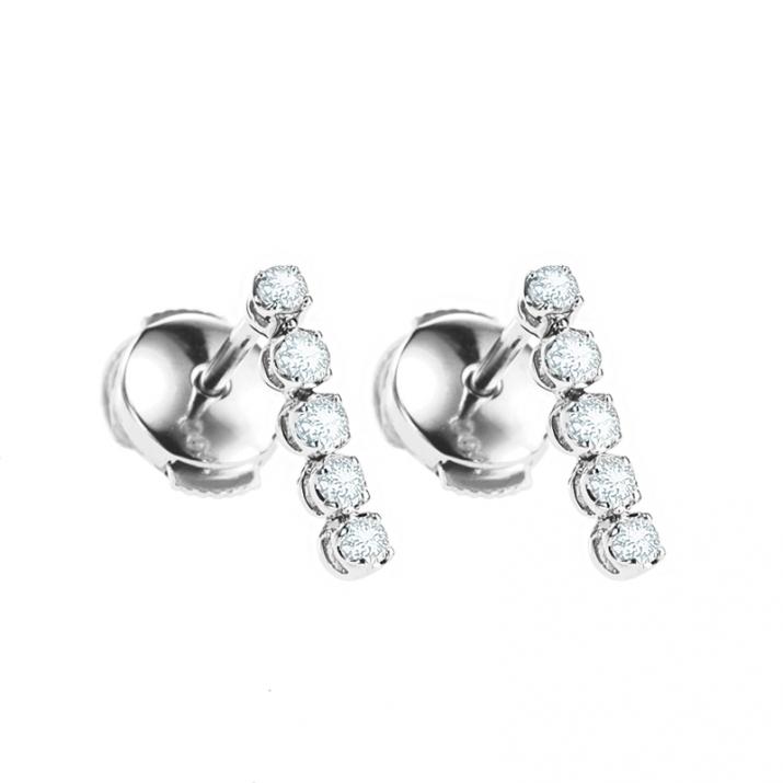 Earrings with 1.9ct diamonds in white gold prong setting - Redline