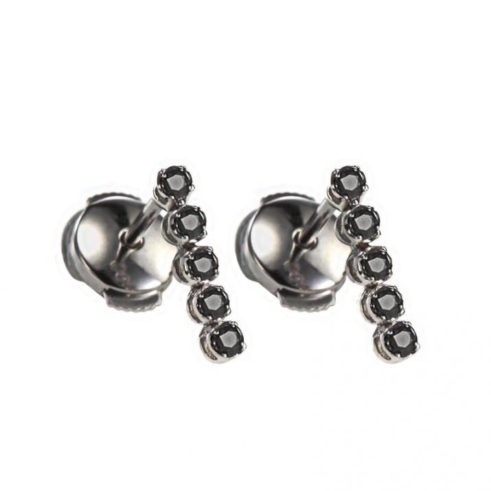 Earrings with 1.9ct diamonds in black gold prong setting - Redline