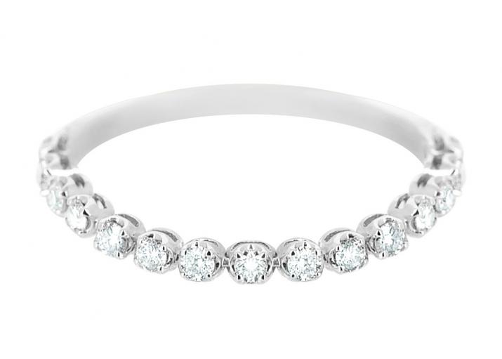 Ring band with 1.46ct diamonds in white gold prong setting - Redline - 0++