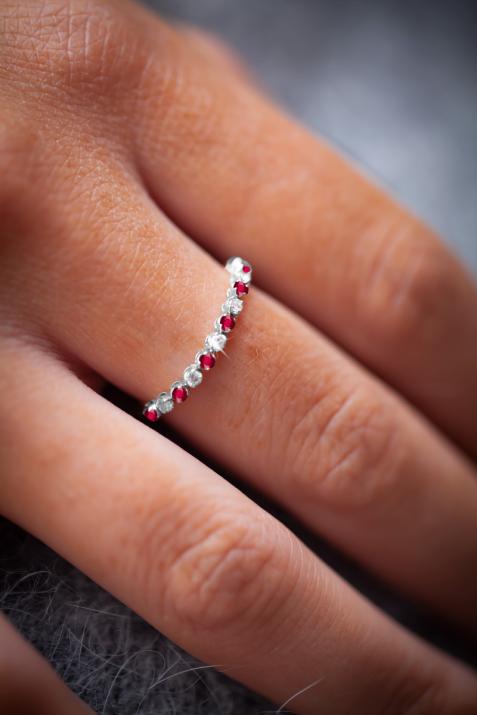 リングマリリンルビーホワイトゴールド - Redline - 0++