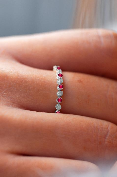 リングマリリンルビーホワイトゴールド - Redline - 0++