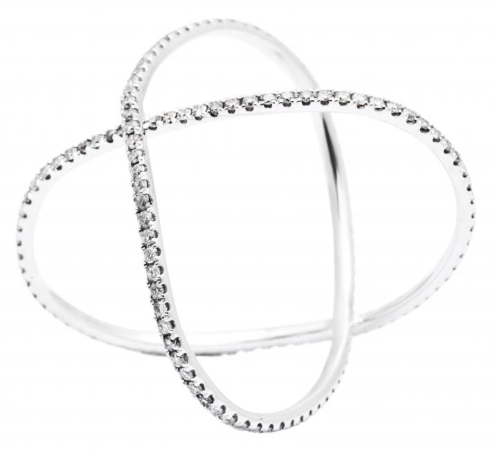 Ring with 0.45ct Round Diamond in White Gold Bezel Setting - Redline