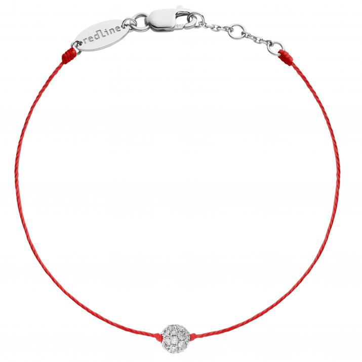 String bracelet with 0.19ct diamond in white gold prong setting - Redline