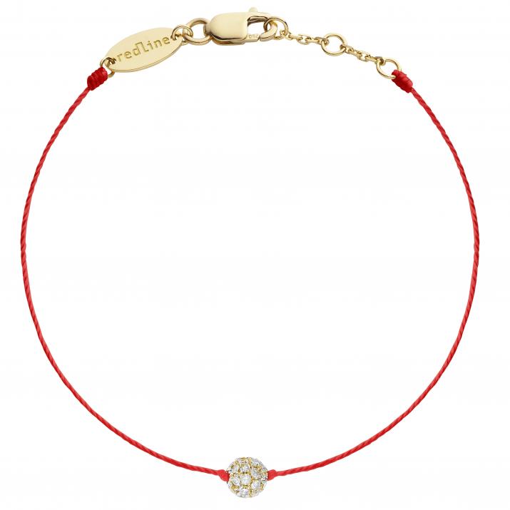 String bracelet with 0.19ct diamond in yellow gold prong setting - Redline