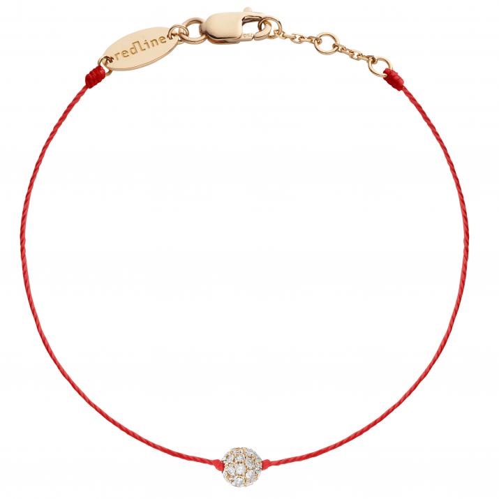 String bracelet with 0.19ct diamond in rose gold prong setting - Redline