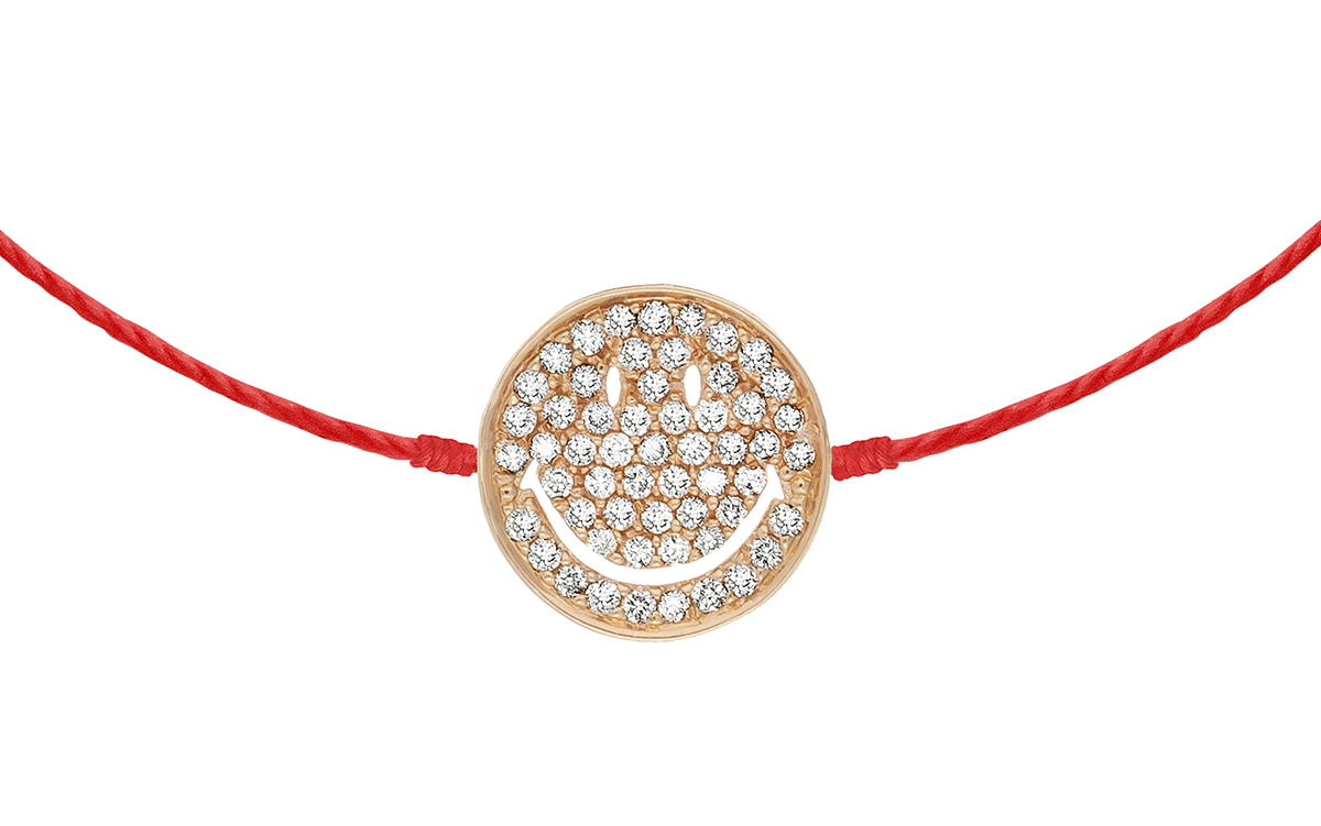 red Line smiley knecklace 18k Gold