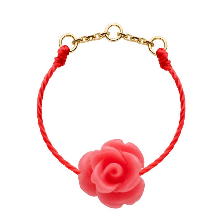 String ring in yellow gold with flower - Redline - 0++