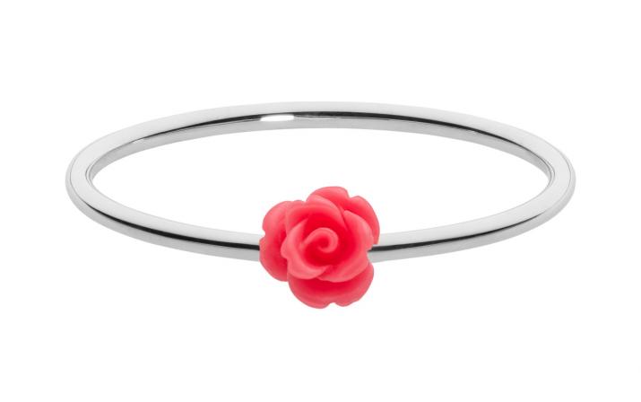 White gold ring band with flower - Redline - 0++