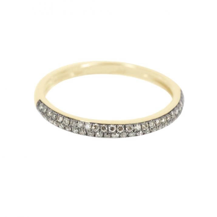 Ring with 0.21ct Round Diamond in Yellow Gold Bezel Setting - Redline - 0++