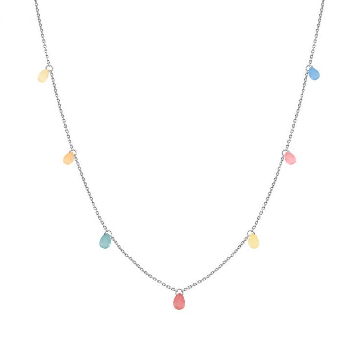 White gold Elixir necklace with 7 coloured sapphires - Redline - 0++