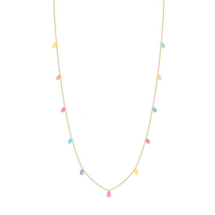 Yellow gold long necklace with coloured sapphires - Redline