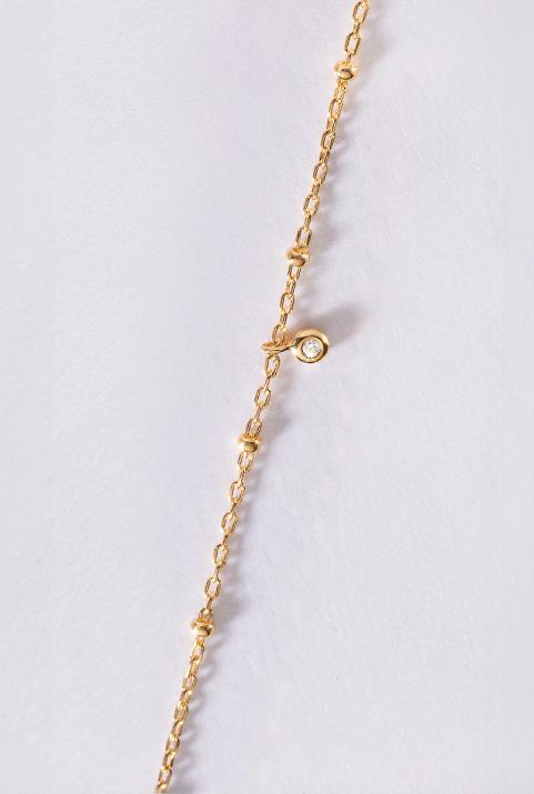 Yellow gold necklace with diamond and golden balls - Redline - 0++