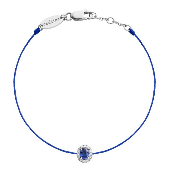 Sapphire and diamonds string bracelet in white gold - Redline - 0++