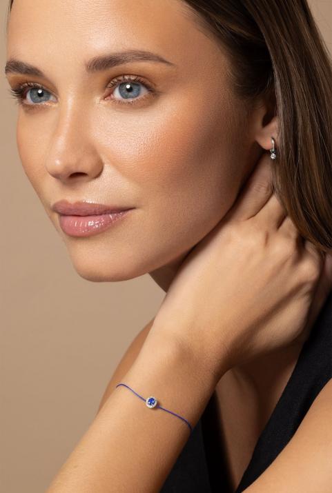 Sapphire and diamonds string bracelet in white gold - Redline - 0++