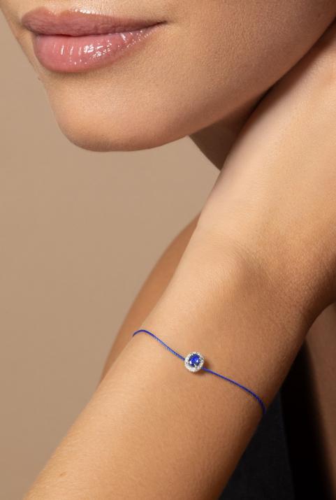 Sapphire and diamonds string bracelet in white gold - Redline - 0++