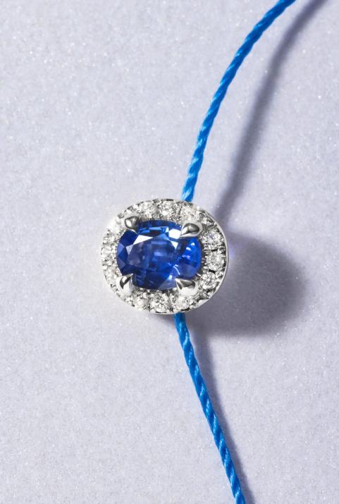 Sapphire and diamonds string bracelet in white gold - Redline - 0++