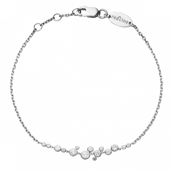 Chain bracelet with 0.65ct diamonds in white gold bezel setting - Redline - 0++