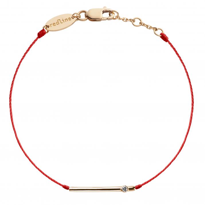 String Bracelet For Women with 0.05ct Round Diamond in Rose Gold Bezel Setting - Redline - 0++