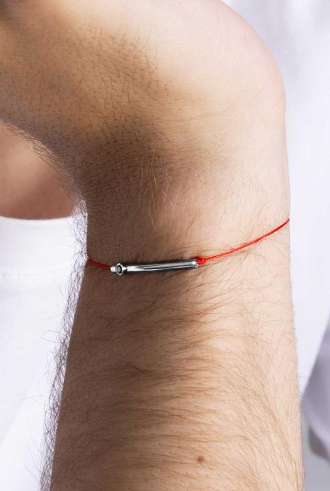 String bracelet with black diamond in black gold tube - Redline - 0++