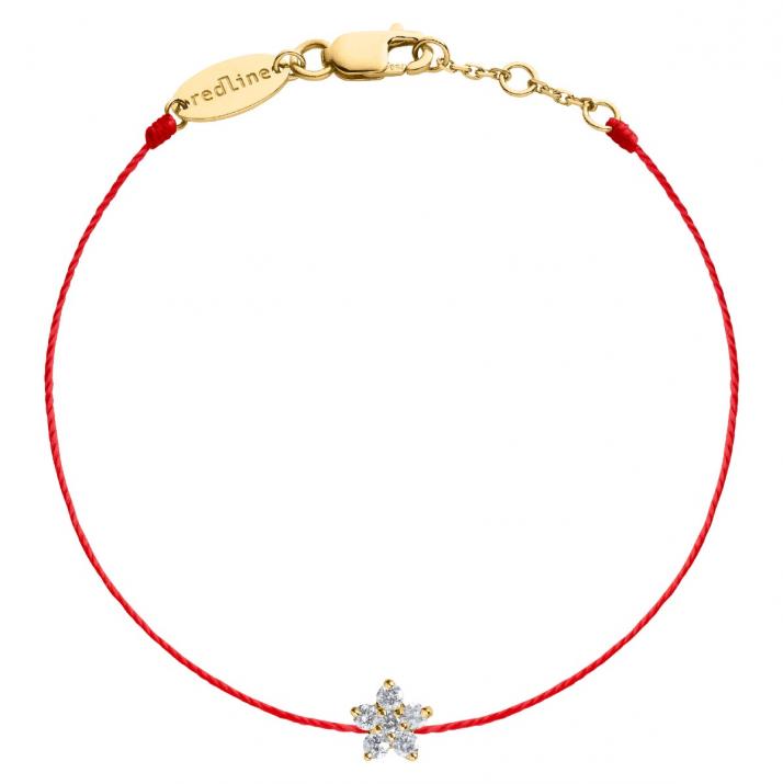 String bracelet with diamonds on a star in yellow gold - Redline - 0++