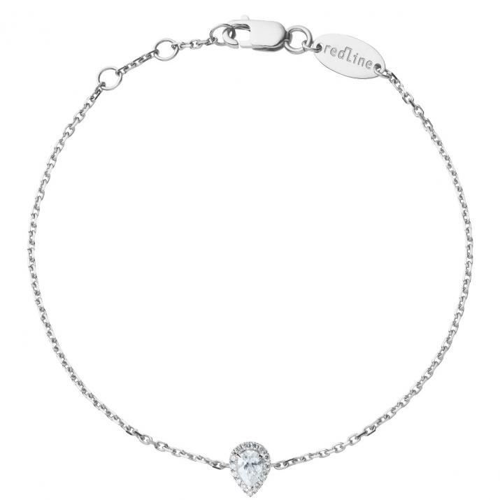 Chain bracelet with 0.43ct diamonds in white gold prong setting - Redline - 0++