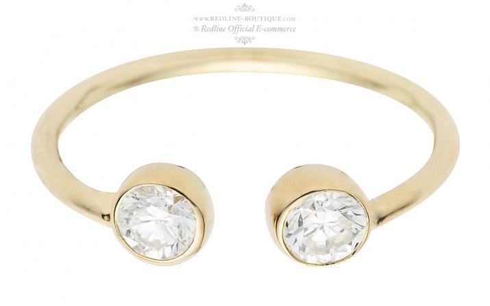 Ring with 0.20ct Round Diamond in Yellow Gold Bezel Setting - Redline - 0++
