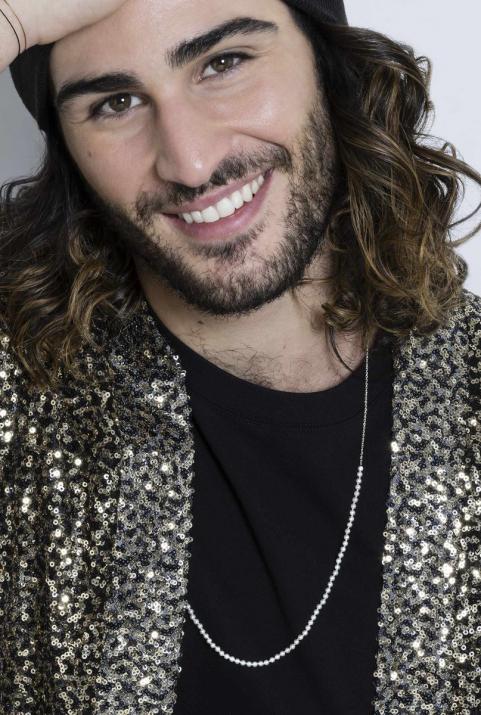 ロングネックレスハーフパールハーフチェーン - Redline - 0++