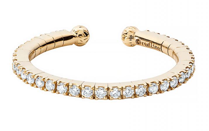 Ring band with 0.29ct diamonds in yellow gold prong setting - Redline - 0++