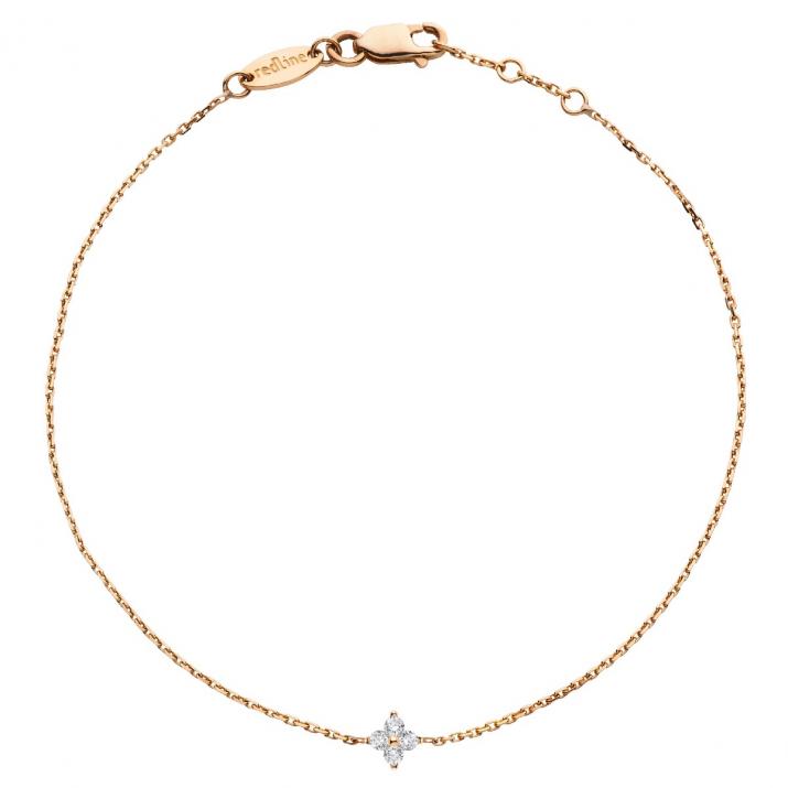 Rose gold chain bracelet with 4 diamonds on a star - Redline - 0++