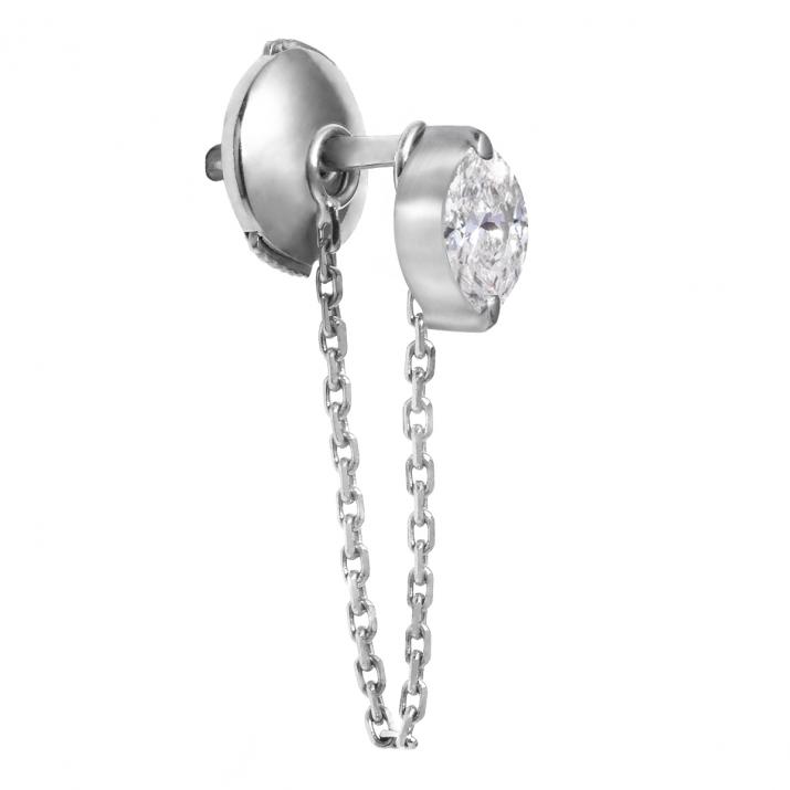 Majesté Courtoiseホワイトゴールドチェーンピアス - Redline - 0++