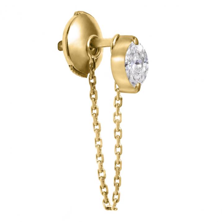 Majesté Courtoiseイエローゴールドチェーンピアス - Redline - 0++