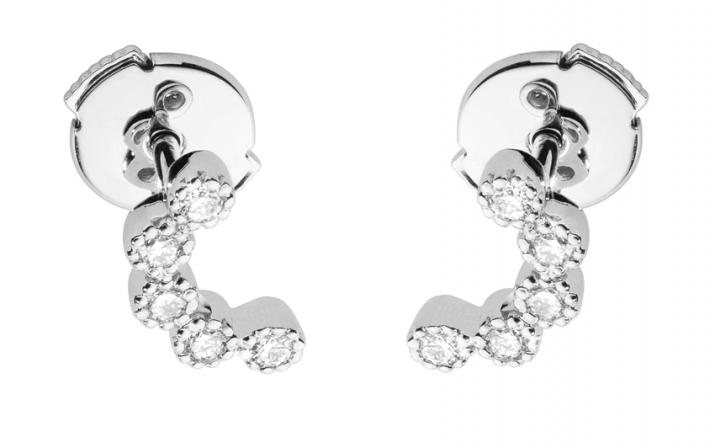 Earrings with 0.141ct diamonds in white gold prong setting - Redline