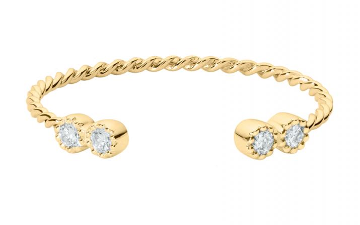 Ring with 0.056ct Round Diamond in Yellow Gold Prong Setting - Redline