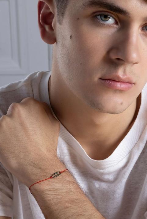 メンズトロンボーンブレスレットkcolorスレッドイエローゴールド - Redline - 0++