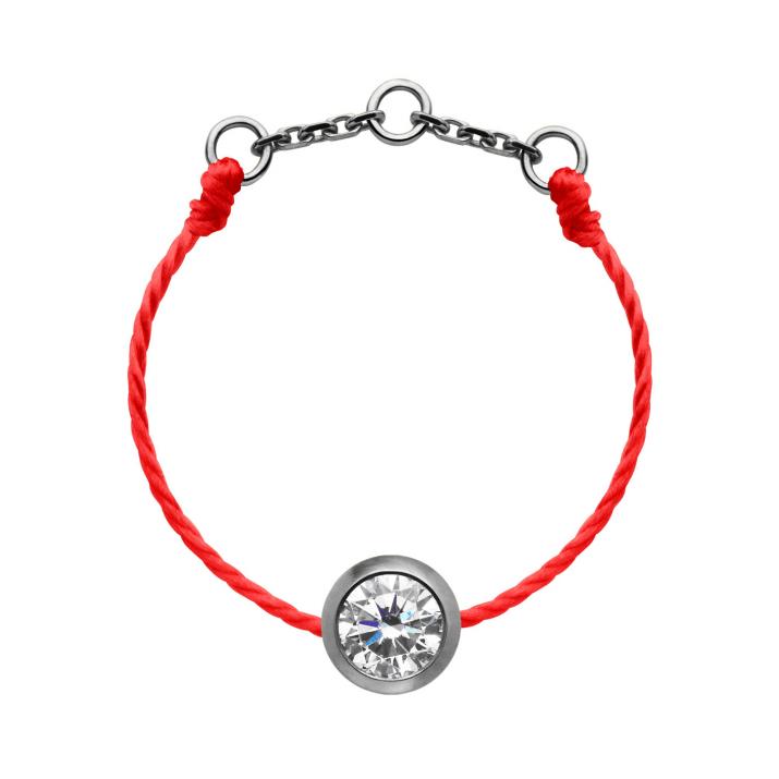 String ring with 0.1ct diamond in black gold bezel setting bezel - Redline - 0++