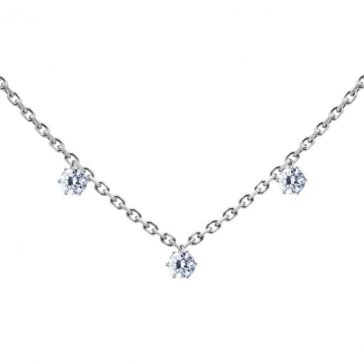 Necklace Chain Absolu 3 diamonds Yellow Gold - Redline - 0++