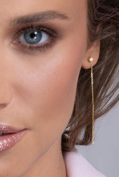 イヤリングAbsoluチェーンイエローゴールド - Redline - 0++